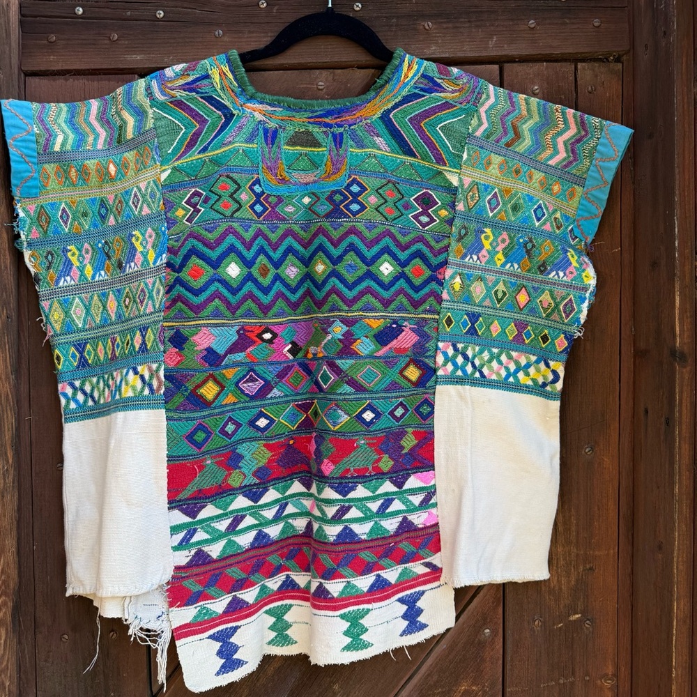 Old Handwoven Colotenango Huehuetenango Guatemalan Huipil Embroidered Blouse